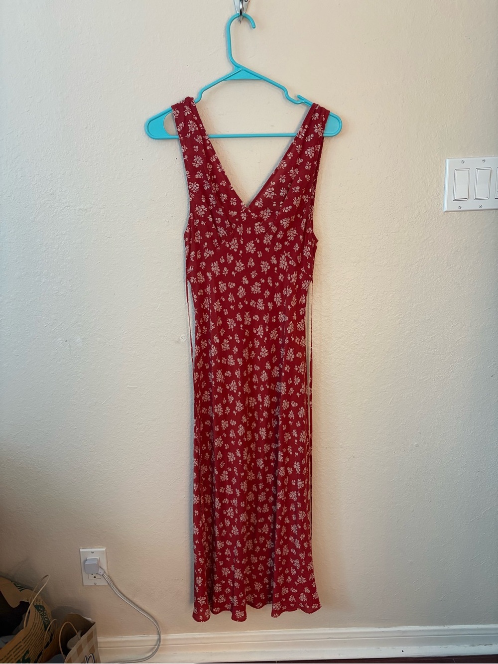 Realisation Par Red Floral Midi Dress